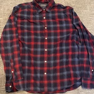Bonobos Men's Casual Red and Blue Checkered Shirt